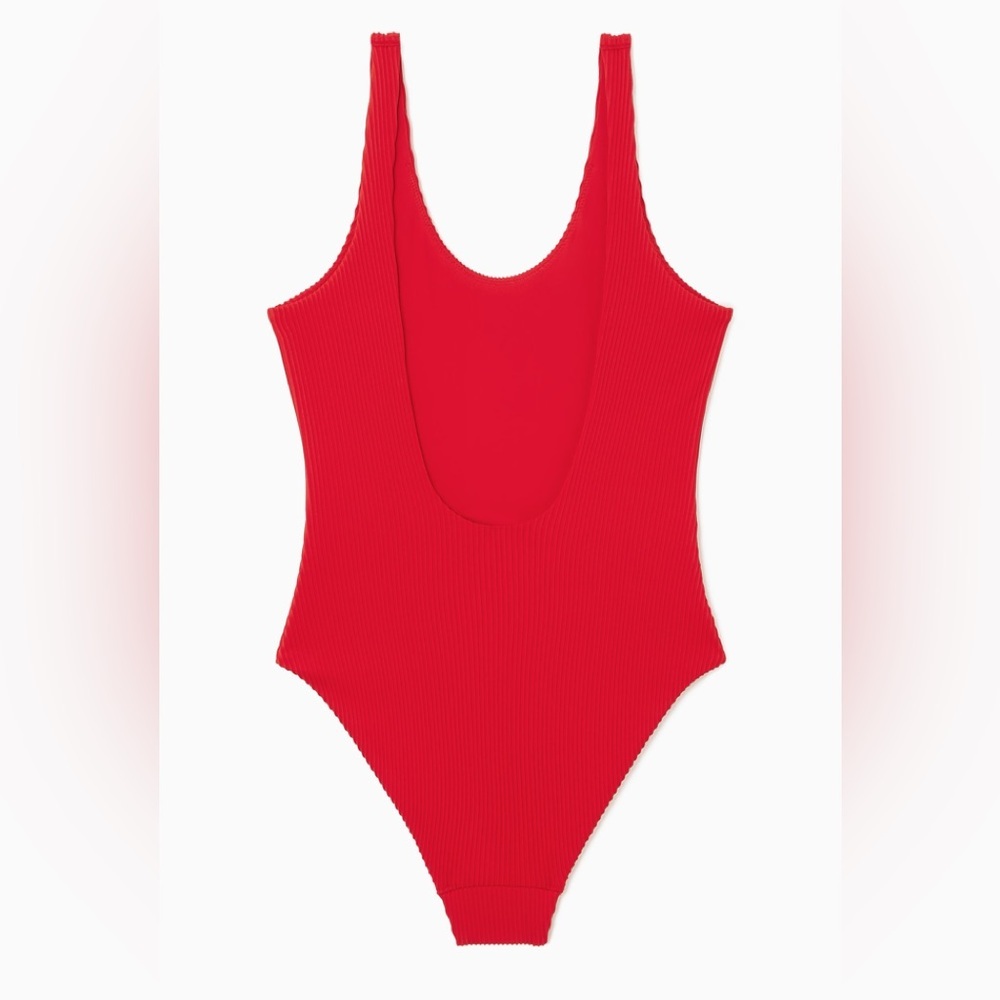 COS Scoop-Neck Ribbed Bright Ted Ribbed Swimsuit